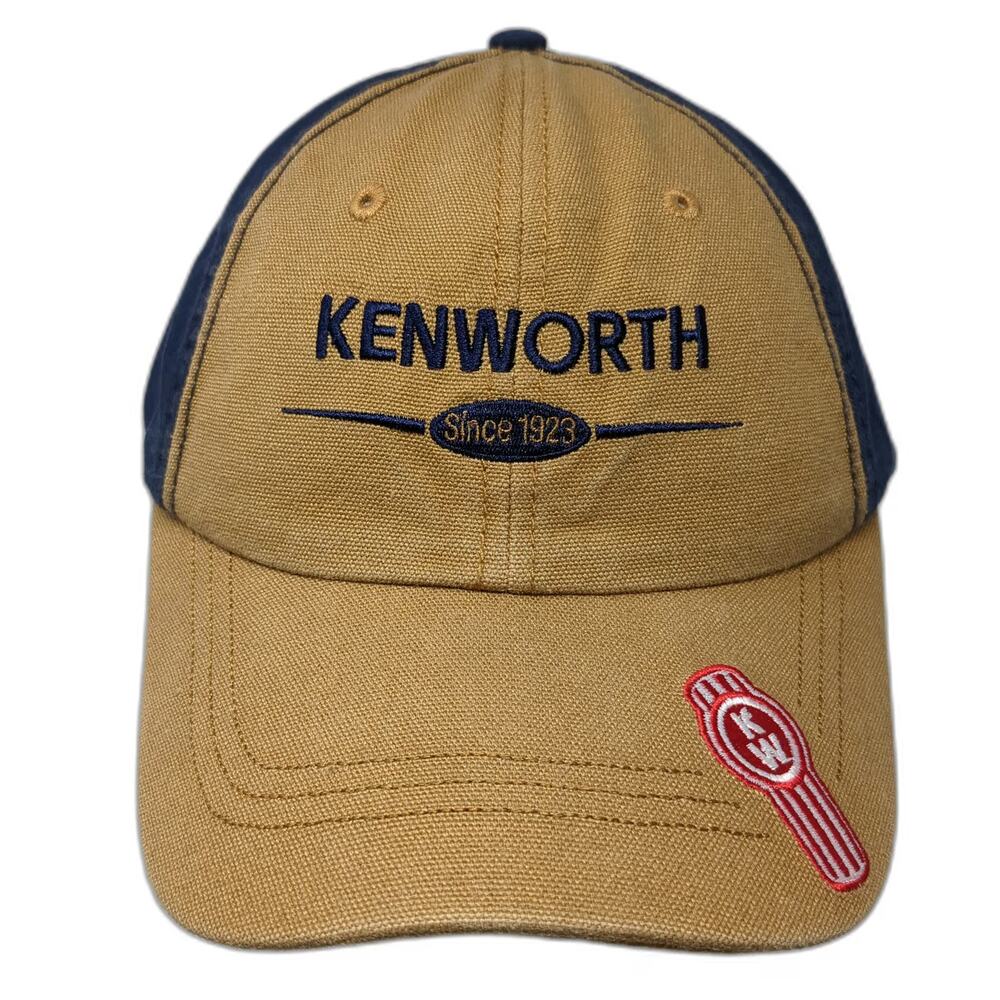 Kenworth Baseball Cap Beige Blue One Size The Worlds Best Logo Strapback Hat